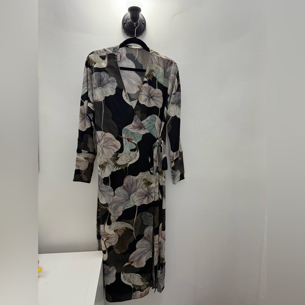 Zara Black and Cream Patterned Dress
